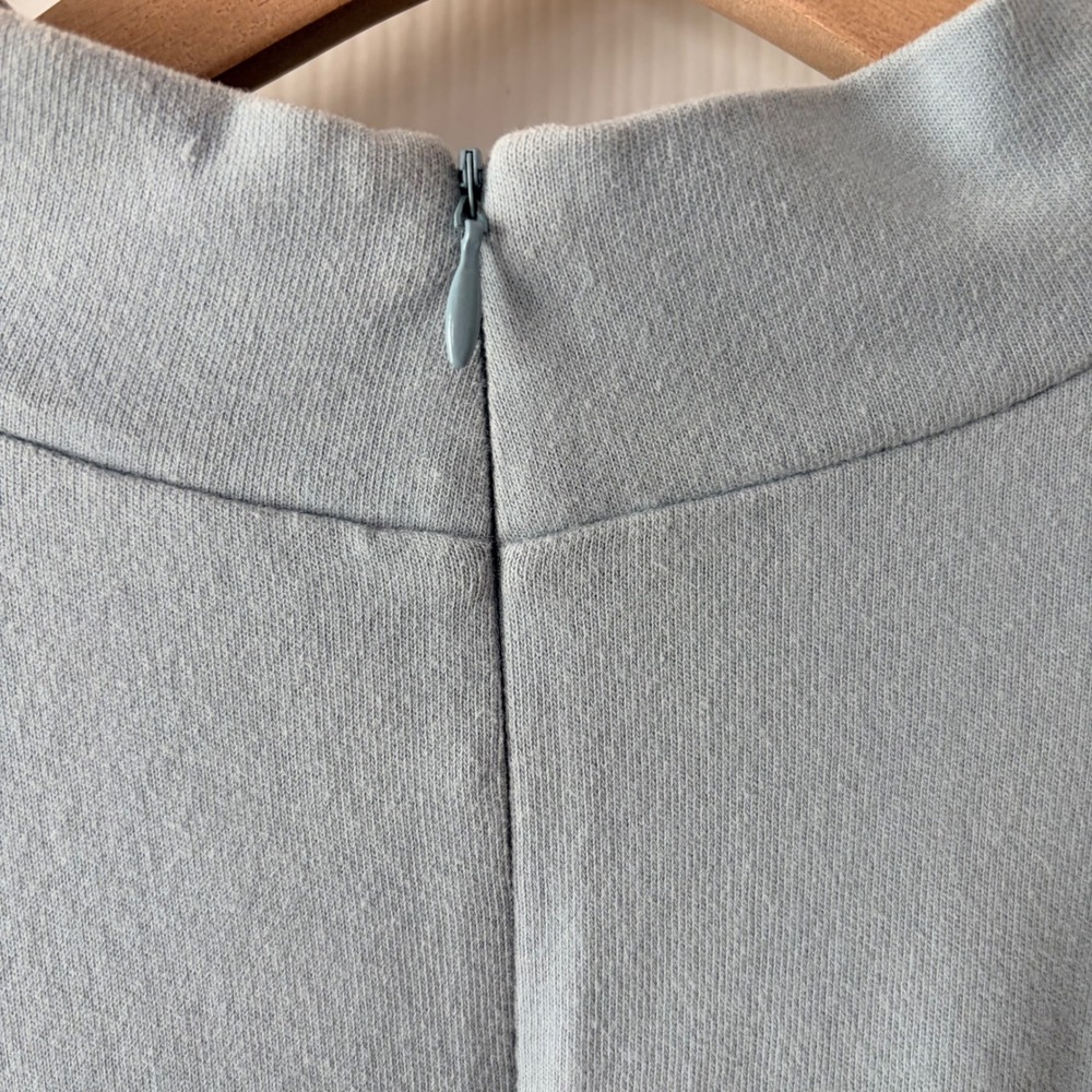 Light Blue Mock Neck Long Sleeve Top with Equestrian Horse Embroidery - Picture 8 of 10